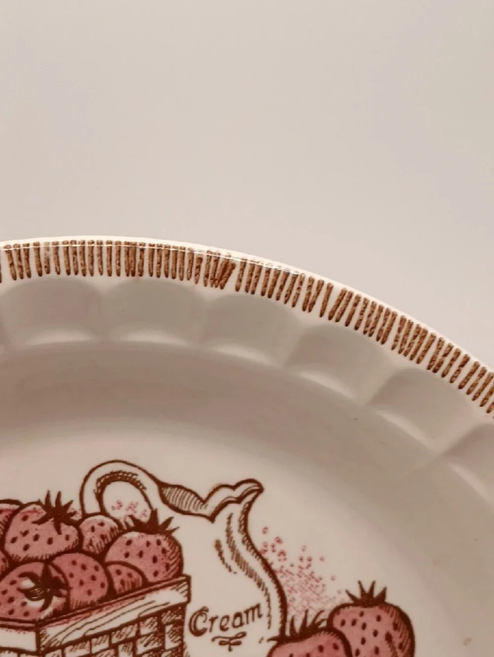 Vintage Strawberry Pie Plate w/Recipe Royal China Jeannette USA